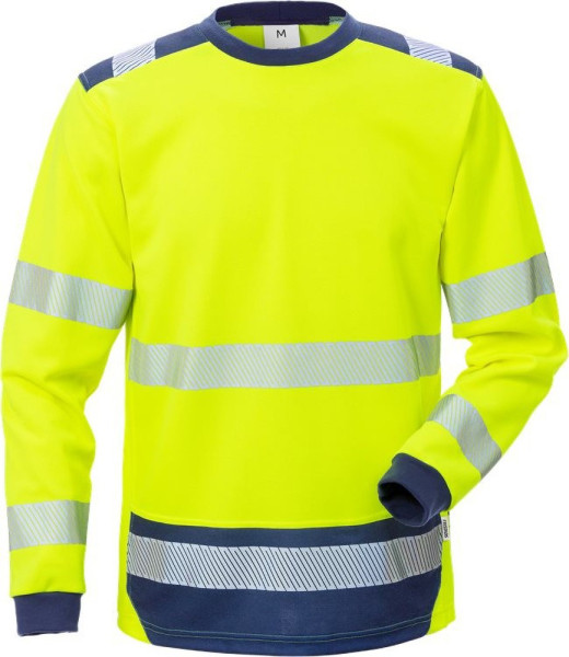 Fristads Warnschutz T-Shirt High Vis T-Shirt Langarm KL. 3 7724 THV Warnschutz-Gelb/Marine