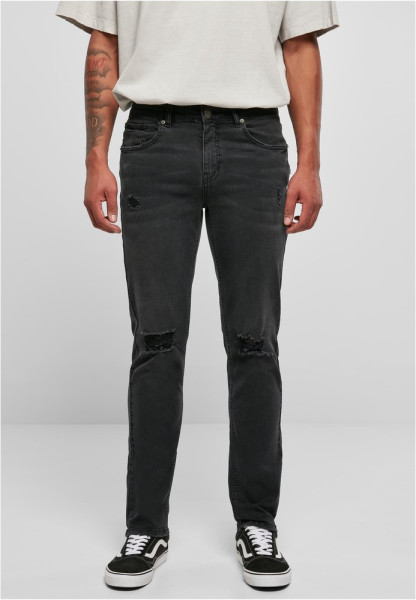 Urban Classics Hose Distressed Strech Denim Pants Black Destroyed Washed