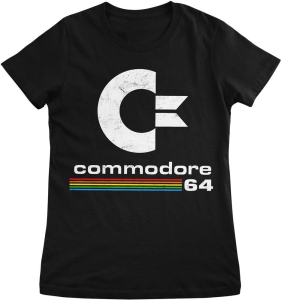 COMMODORE/C64 T-Shirt Commodore 64 Washed Logo Girly Tee LN-5-COM003-H72-8