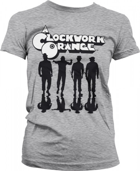 Clockwork Orange Shadows Girly Tee Damen T-Shirt Heather-Grey