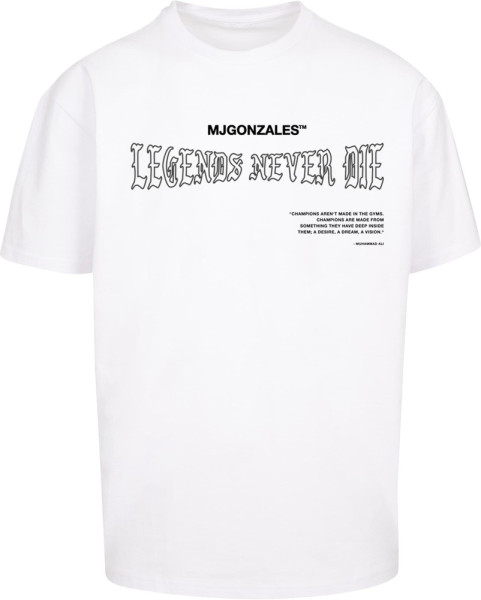 MJ Gonzales T-Shirt Legends Never Die Heavy Oversized Tee 2.0 White