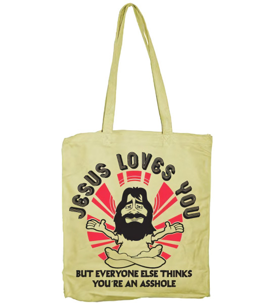 Hybris Jesus Loves You But Everybody Else Tote Bag SH-4-15106-H11-7