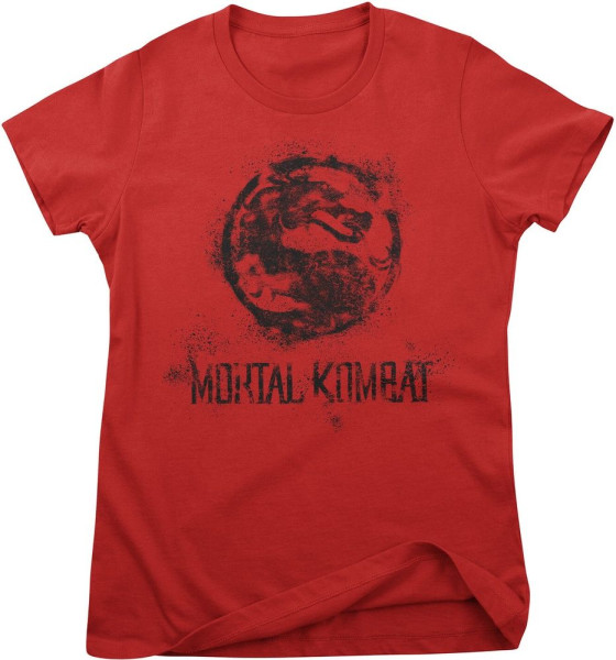 Mortal Kombat T-Shirt Distressed Dragon Girly Tee WB-5-MTKB001-H68-4