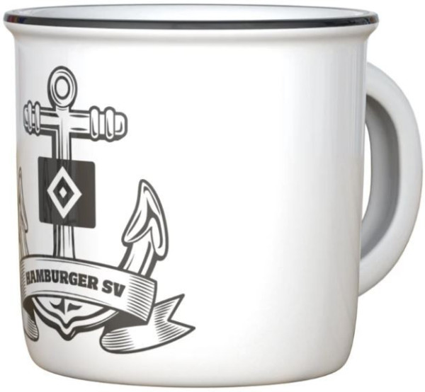 Hamburger SV HSV Tasse Emaille Fußball Blau/Weiß/Schwarz