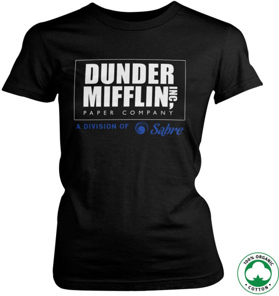 The Office Dunder Mifflin Division of Sabre Organic Girly T-Shirt Damen Black