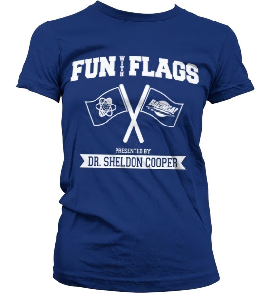 The Big Bang Theory Fun With Flags Girly Tee Damen T-Shirt Navy