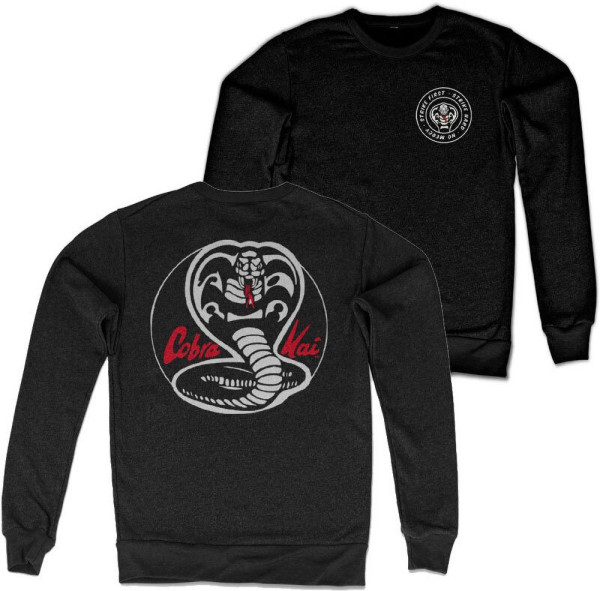 Cobra Kai White Patches Sweatshirt Black