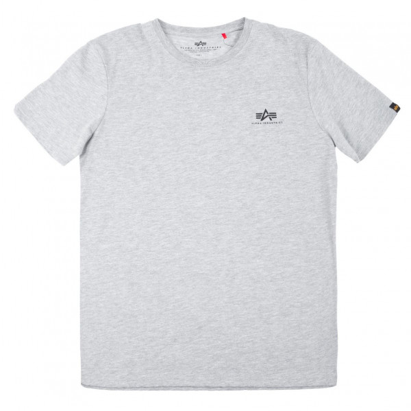Alpha Industries T-Shirt Basic Small | | Heather T-Shirts Grey | Men Lifestyle Logo Tops 