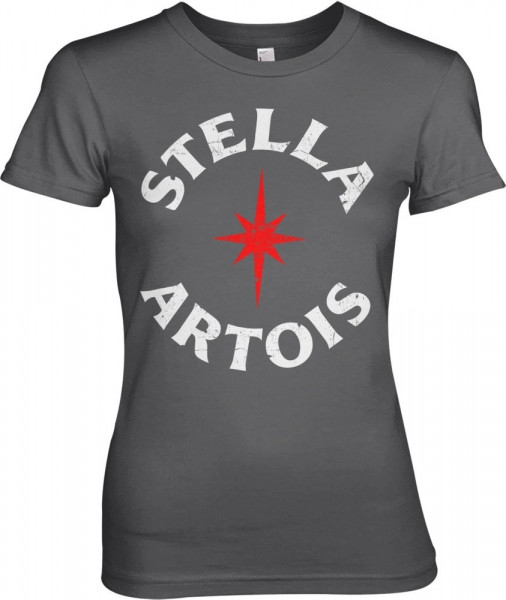 Stella Artois Wordmark Girly Tee Damen T-Shirt Dark-Grey