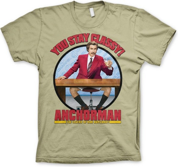 Anchorman You Stay Classy T-Shirt Khaki