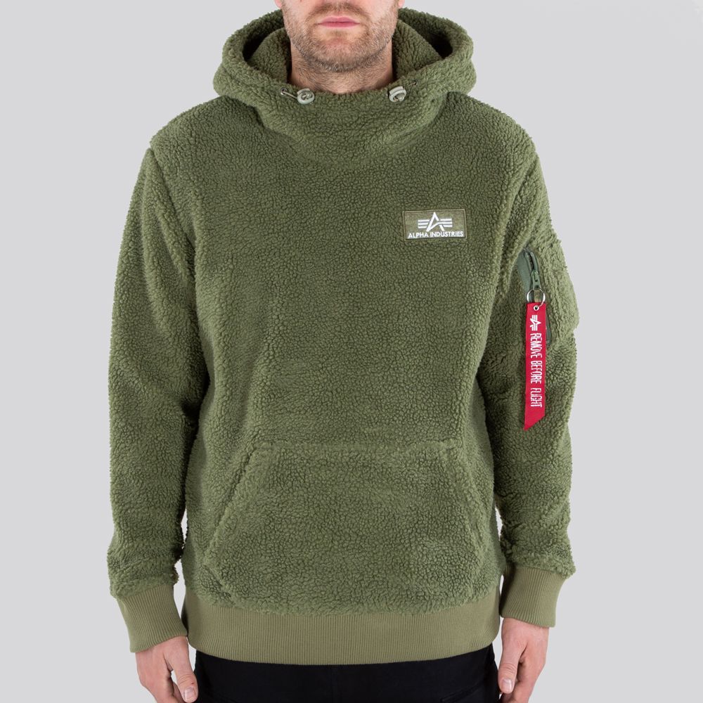 Sage-Green Teddy | | Alpha / Hoodies Hoody Industries Lifestyle | Herren Sweatshirt Sweatshirts