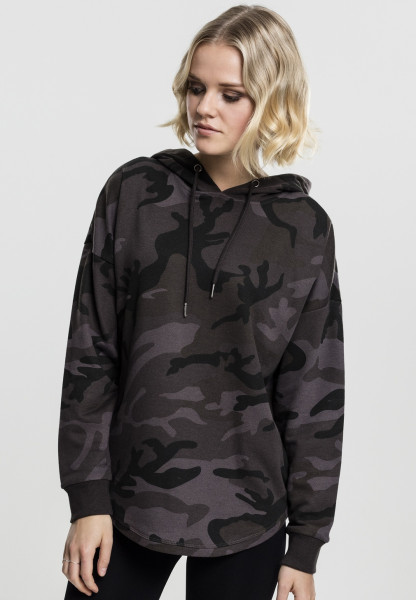 Urban Classics Women Hoodie Ladies Oversized Camo Hoody Dark Camouflage