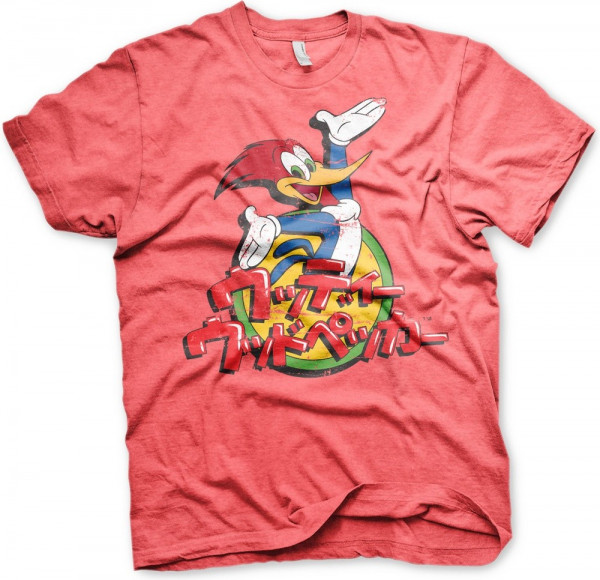 Woody Woodpecker Washed Japanese Logo T-Shirt Red-Heather