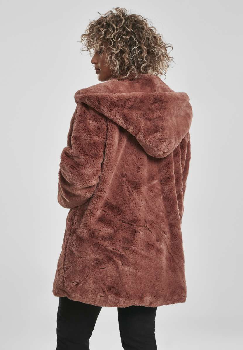 Hooded long teddy coat on sale