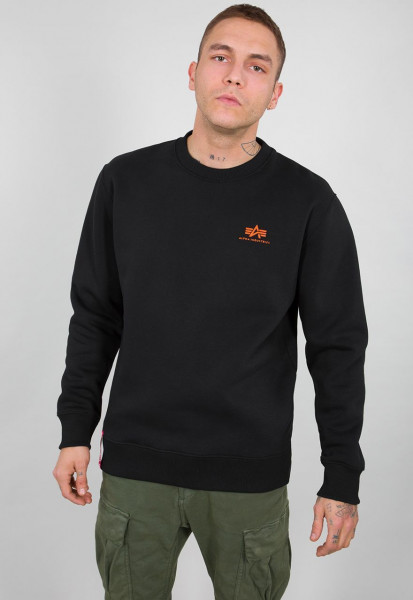 Alpha Industries Hoodie Basic Sweater Small Logo Neon Print Black/Neon  Orange | Hoodies / Sweatshirts | Men | Lifestyle