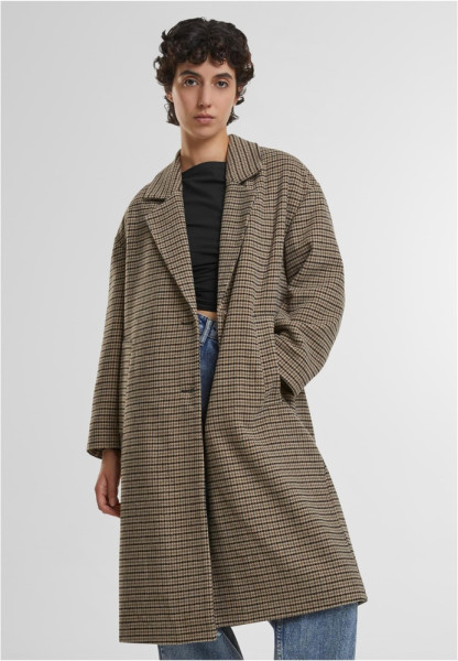 Urban Classics Damen Mantel Ladies Oversized Plaid Coat TB7070