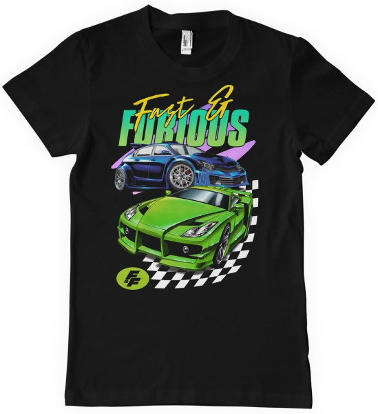 The Fast and the Furious Shining Cars T-Shirt Black