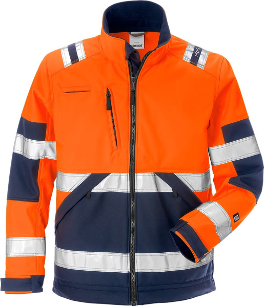 Fristads Warnschutz-Jacke High Vis Softshell-Jacke Kl. 2 4083 WYH Warnschutz-Orange/Marine