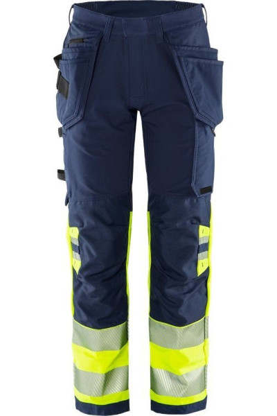 Fristads High Vis Green Handwerker Stretchhose Kl. 1 2643 GSTP Warnschutz-Gelb/Marine