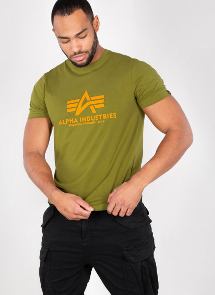 Alpha Industries Basic T-Shirt Khaki T-Shirts | | Green / Men | Lifestyle Tops