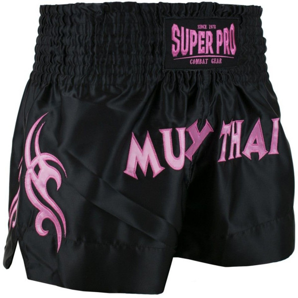 Super Pro Combat Gear Thaiboxing Short Fighter Schwarz/Rosa