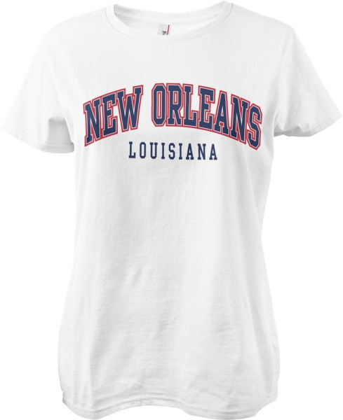 New Orleans Louisiana Girly Tee Damen T-Shirt White