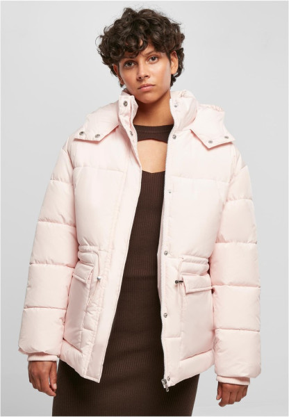 Urban Classics Damen Jacke Ladies Waisted Puffer Jacket Pink