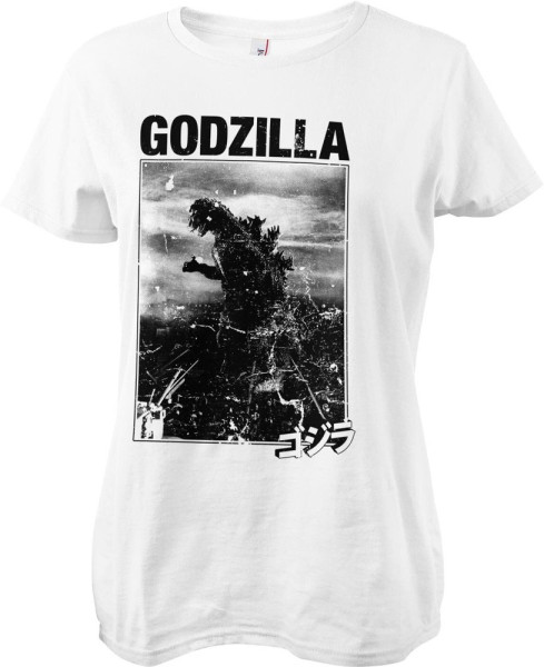 Godzilla Vintage Girly Tee Damen T-Shirt White