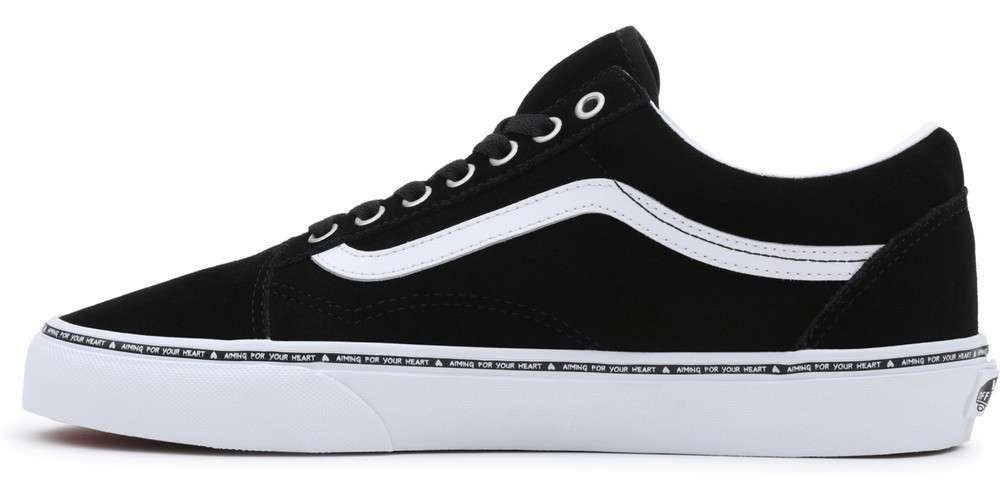 Vans Unisex Lifestyle Classic FTW Sneaker Old Skool Aiming 4 Your Heart Black White Shoes Men Lifestyle kustom kult