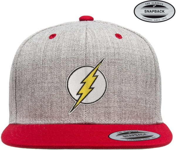 The Flash Premium Snapback Cap Heather-Grey-Red