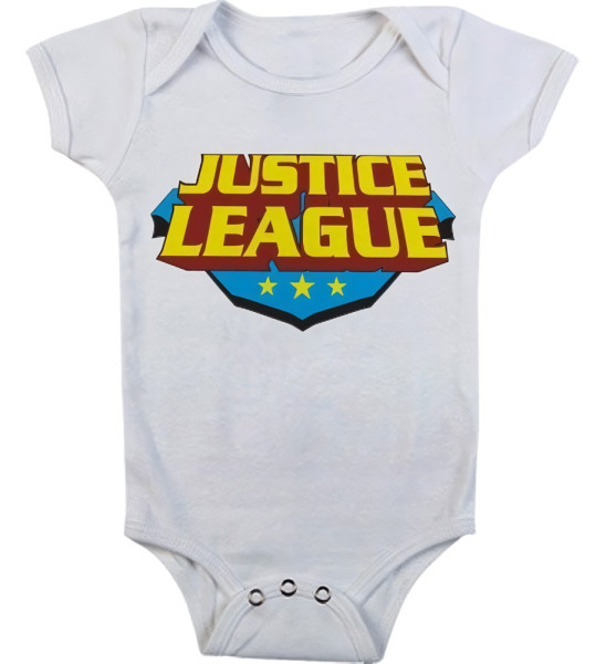 Justice League Classic Logo Baby Body Kinder White