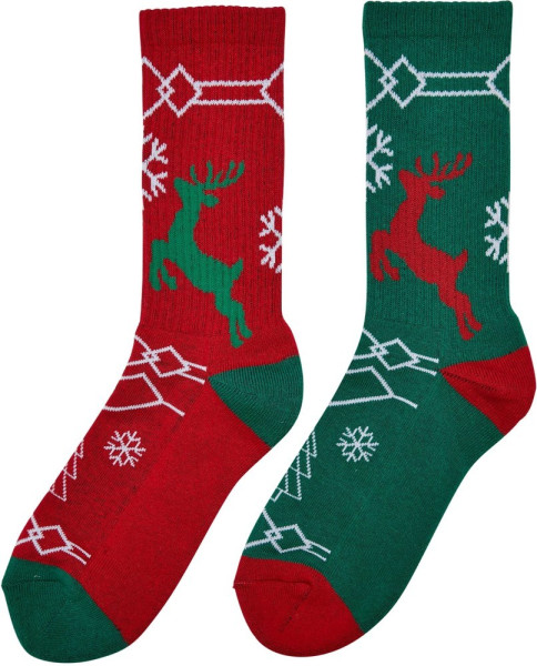 Urban Classics Socken Fancy X-Mas Pattern Socks 2-Pack Multicolor