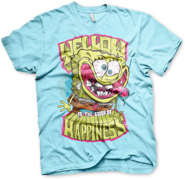 Spongebob Yellow Is The Color Of Happiness T-Shirt Skyblue