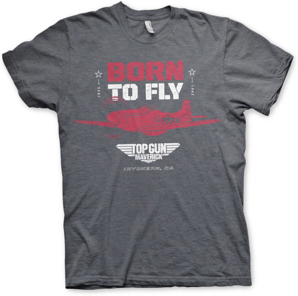 Top Gun Born To Fly T-Shirt Dark-Heather