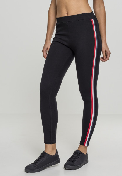 Urban Classics Women Leggings Ladies 3-Tone Tape Leggings Black/Firered/White/Navy