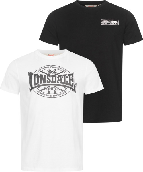 Lonsdale T-Shirt Clonkeen T-Shirt normale Passform Doppelpack