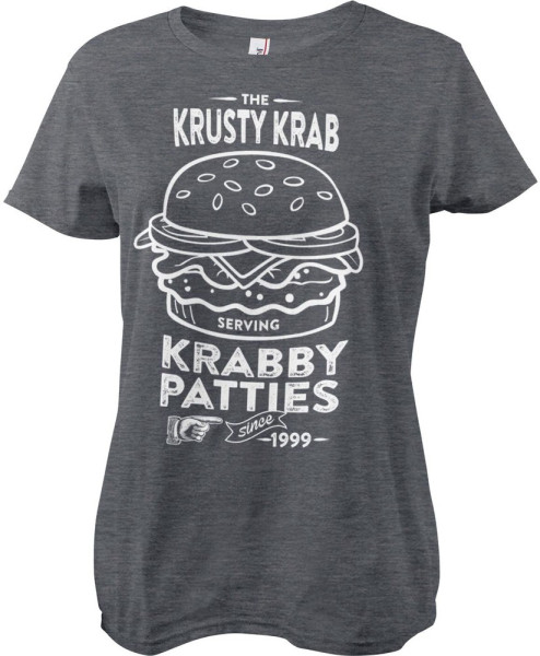 Spongebob The Krusty Krab Serving Krabby Patties Girly Tee Damen T-Shirt Dark/Heather