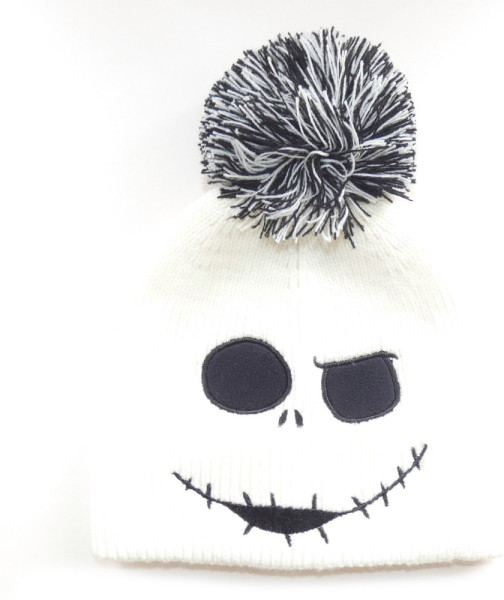 Nightmare Before Christmas - Jack Face Jumbo (Beanie Pom) Mütze White