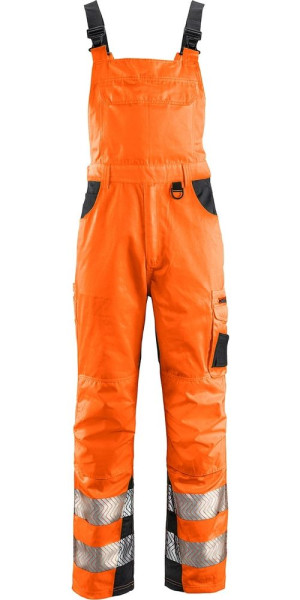 4PROTECT Warnschutz-Latzhose Alabama Leuchtorange/Grau