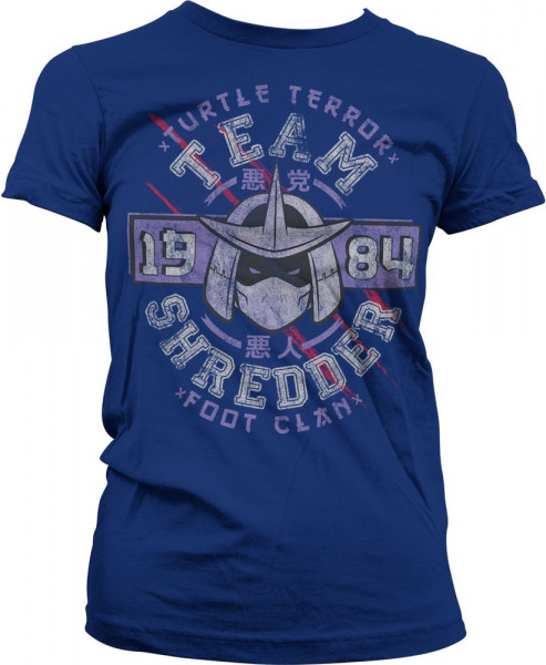 Teenage Mutant Ninja Turtles Team Shredder Girly Tee Damen T-Shirt Navy