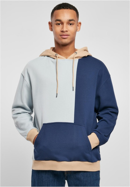 Urban Classics Sweatshirt Oversized Color Block Hoody Summerblue/Darkblue