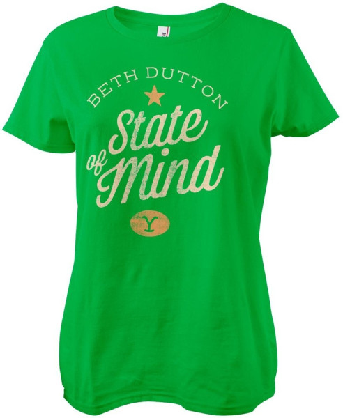 Yellowstone Beth Dutton State Of Mind Girly Tee Damen T-Shirt Green