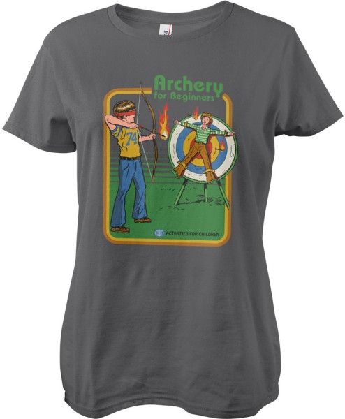 Steven Rhodes Archery For Beginners Girly Tee Damen T-Shirt Darkgrey