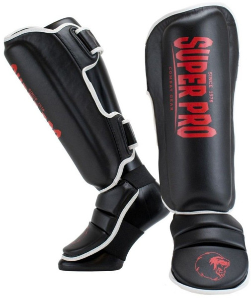 Super Pro Combat Gear Schienbeinschützer Protector SE Schwarz/Rot/Weiß