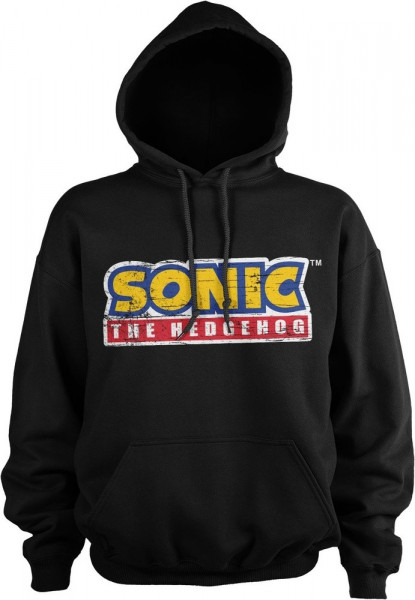 Sonic The Hedgehog Cracked Logo Hoodie Black