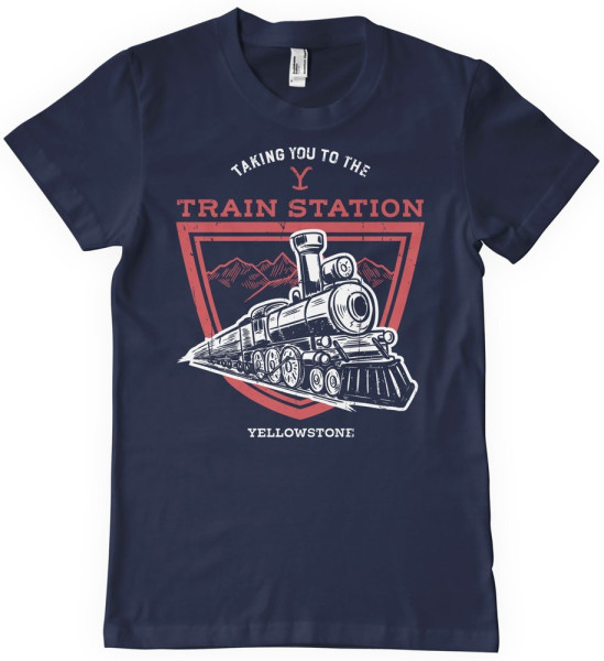 Yellowstone Taking You To The Train Station T-Shirt Navy