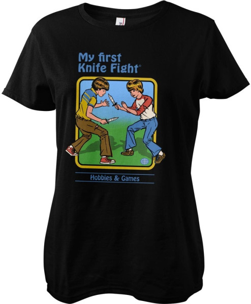 Steven Rhodes My First Knife Fight Girly Tee Damen T-Shirt Black