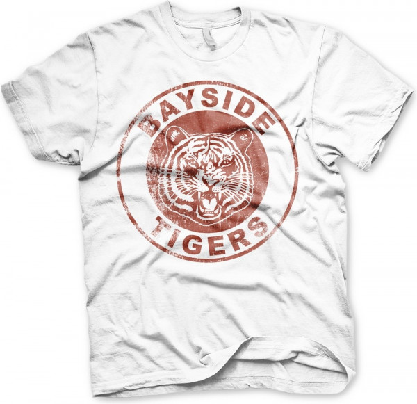 Saved By The Bell Bayside Tigers Washed Logo T-Shirt White