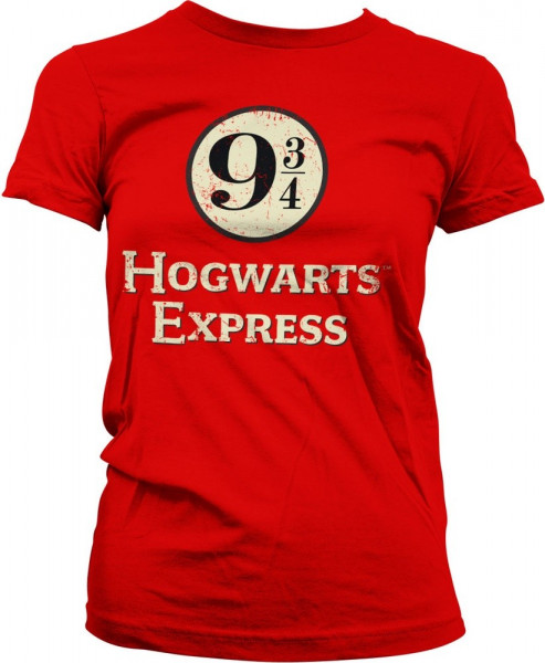 Harry Potter Hogwarts Express Platform 9-3/4 Girly Tee Damen T-Shirt Red