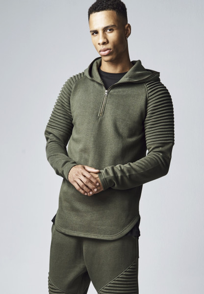 Urban Classics Hoodie Pleat Sleeves Terry Hoody Olive